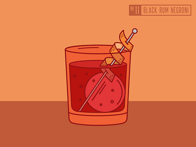 Cocktail Illustration 11 of 12 - Black Rum Negroni branding design graphic design illustration