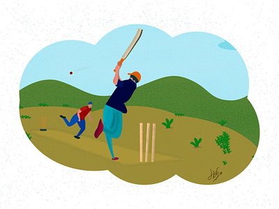 Street cricket cricdost cricket illustration