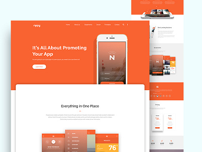 Nppy - Material Design App Landing Page by Ahmed Faruk on Dribbble