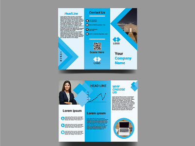 Business trifold branding graphic design print