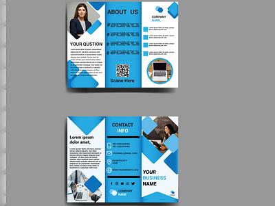 Trifold brochure 05 branding brochure design flyers graphic design illustration print trifold vector