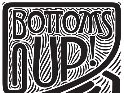 Bottoms Up! illustration lettering spooky