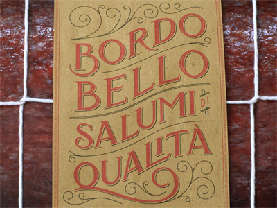 Bordo Bello Salumi di Qualità hand lettering salami