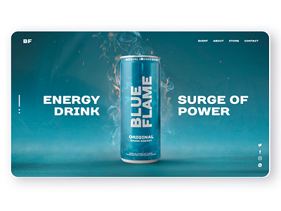 Blue Flame 2 - Energey drink branding drink energy drink flame packing ui uiux web website