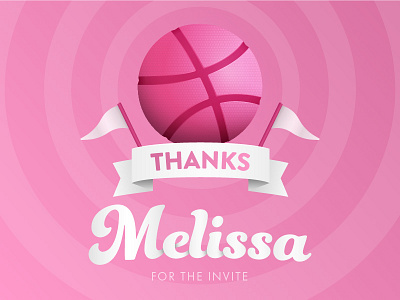 Hello Dribbble ball debut first shot gradients illustrator invitation thanks