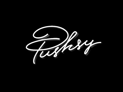 Pushsy 3d grainfilm line typography