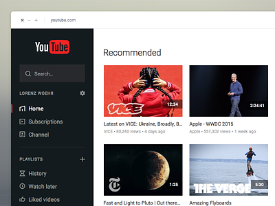 YouTube Redesign - WIP 1 channel flat minimastic playlists redesign youtube