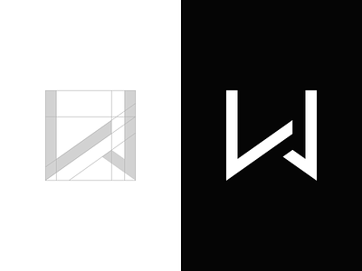LW - Personal Branding black branding flat logo minimalistic monogram negative space personal white