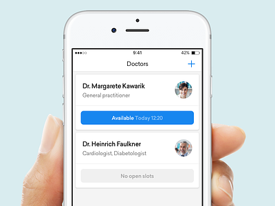 focus healthcare - Doctors app cards doctor flat health interface iphone medicine minimal telemedicine ui ux