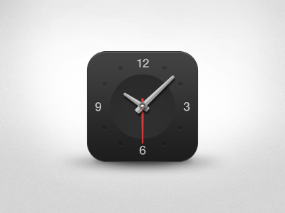 Dark Clock App Icon [PSD] app clock dark icon iphone psd watch