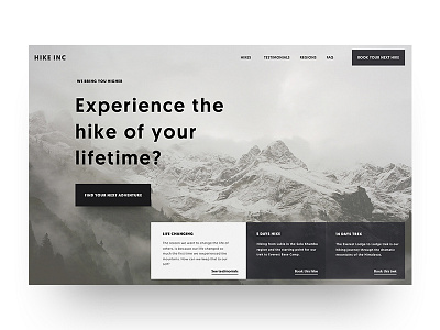 Hike inc concept design minimalistic webdesign website