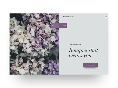Bouquet Concept design minimalistic webdesign website