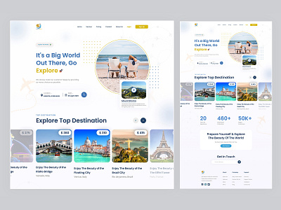 Travel Tour Agency Website Concept Design app branding design graphic design icon illustration logo motion graphics product productdesign ui ux vector