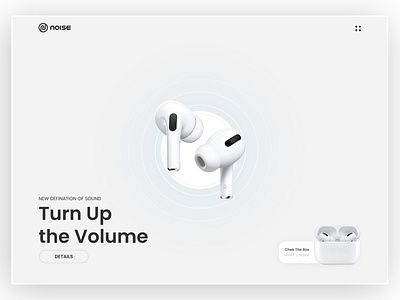 Noise Airbuds Landing Page app branding design graphic design icon illustration logo motion graphics ui vector
