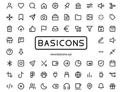 Basicons - Over 200 basic icons for product design and dev