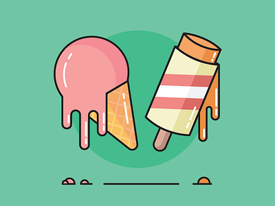 Summer Foodie flat design flat illustration food ice cream summer