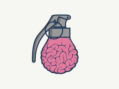 An Explosive Mind brain grenade mind vector vector art