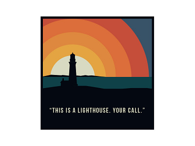 The Battleship and the Lighthouse art graphic vector vector art