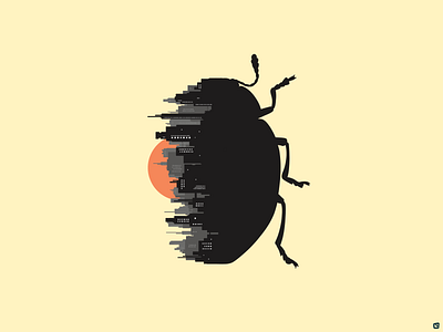 Sun Rise Inside art beetle bug digital illustration illustration insect sun rise sunrise