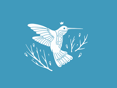 Humming Bird King bird bird logo digital illustration illustration minimal