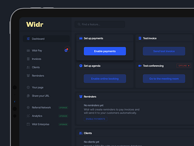 Widr Dashboard Dark