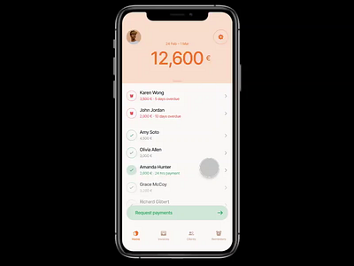 Widr Pay Lite: animation with Figma animation app banking design figma finance gif interaction interface invoice ios iphone list motion smart ui ux