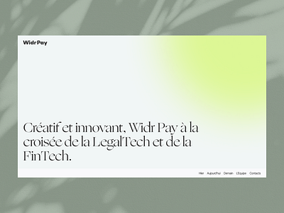 Widr Pay about branding clean design landingpage light logo mini minimalistic onepage typogaphy web website