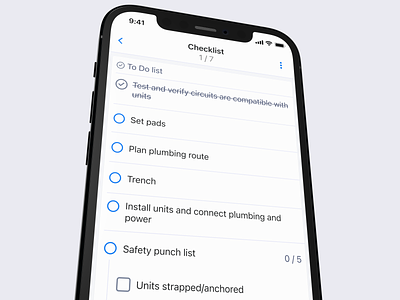 Simple checklist screen app checklist clean design form interface ios iphone list radio button to do today todo ui ux