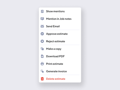 Dropdown menu