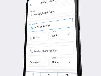 New customer android app customer design form input interface iphone material mobile new user phone produtc text field ui
