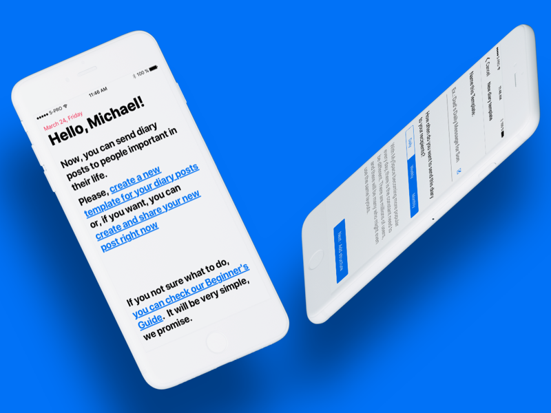 Hearty App interface ui ios minimalistic social notification blog publishing