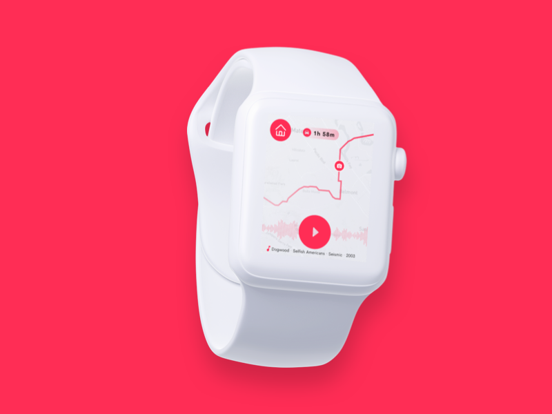 Travel & Ride Map (iWatch) watch smart iwatch ux ui skateboard ride iphone ios interface
