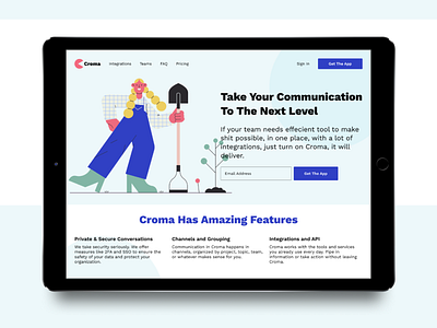 Croma Landing Page charachter design illustration interface landing page smooth ui