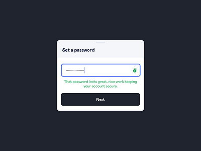 Set password componet button dark form icon interface password typography ui