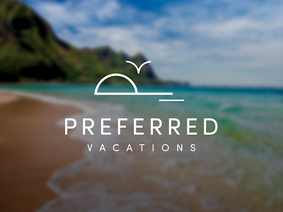 Preferred Vacations Logo beach bird logo luxury monogram travel vacation