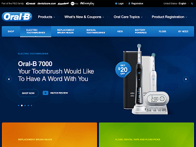 Oral-B concept design shop site toothbrushes ui web