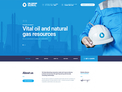 Oildrop concept design flat gas oil site template ui web