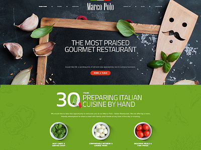 Marco Polo concept design flat restaurant shop site template ui web