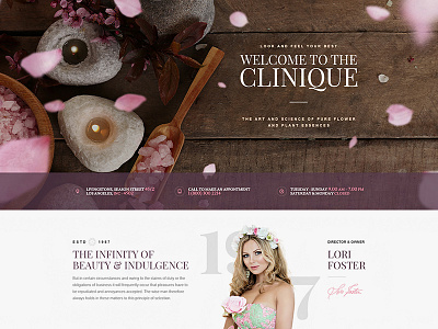 Clinique concept design luxury resort shop site spa template ui web