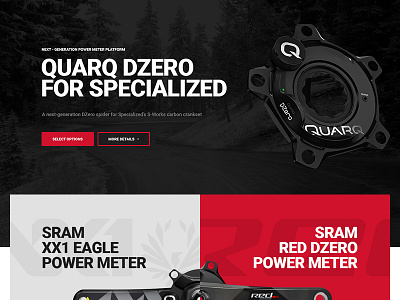 Quarq bike concept design flat shop site ui web