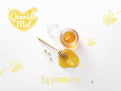 Querido Mel | dear honey bees branding honey logo yellow