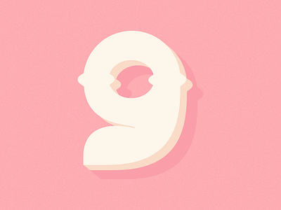 A puffy number nine with cheeks 36daysoftype 36daysoftype9 design graphicdesign illustrator typegang typography