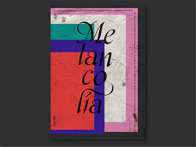 Poster Design Melancolía colors composition layers ligatures lyrics orpheus poster serif typogaphy