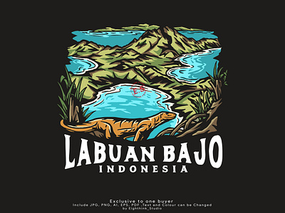 Illustration Outdoor Travel Indonesia Labuan Bajo