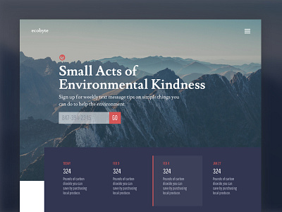 Ecobyte design environment environmental homepage landing philanthropy ui ux website