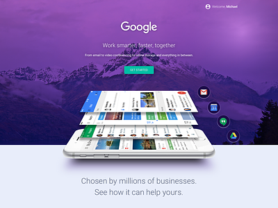 Google Features Page ui design web design