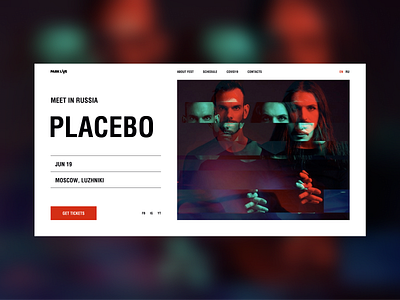 Concert poster | Placebo concept design first screen landing placebo poster ui webdesign