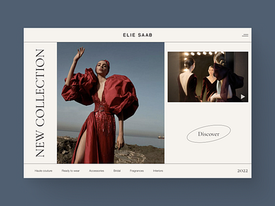 Luxury | Fasion | Haute Couture | Elie Saab branding concept design fashion first screen haute couture luxury minimalism ui webdesign