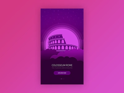 Mobile UI - Colosseum Rome colosseum design explore flat illustrator minimal photoshop rome ui vector