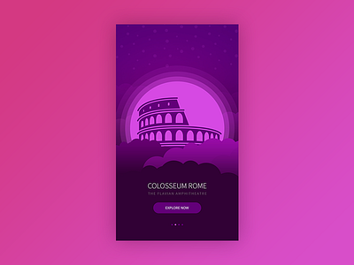 Mobile UI - Colosseum Rome colosseum design explore flat illustrator minimal photoshop rome ui vector